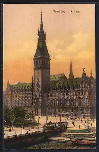 AK Hamburg, Blick zum Rathaus
