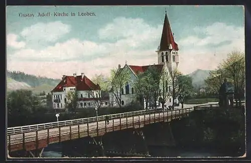 AK Leoben, Partie an der Gustav Adolf Kirche