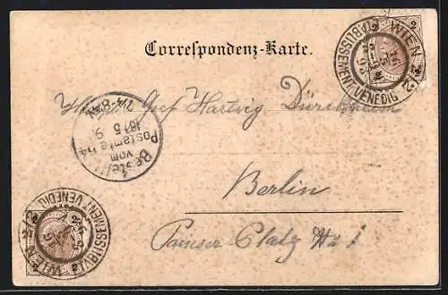 Lithographie Wien, Prater, Riesenrad