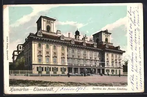 AK Eisenstadt, Partie vor der Residenz des Fürsten Esterházy