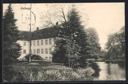 AK Hellerup, Anwesen mit Teichpartie