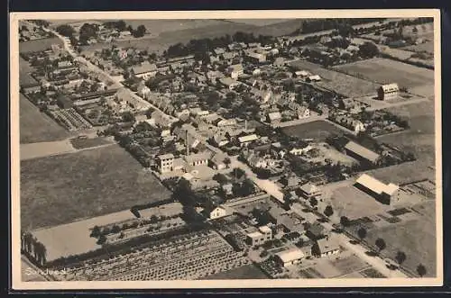 AK Sandved, Ortsansicht vom Flugzeug aus