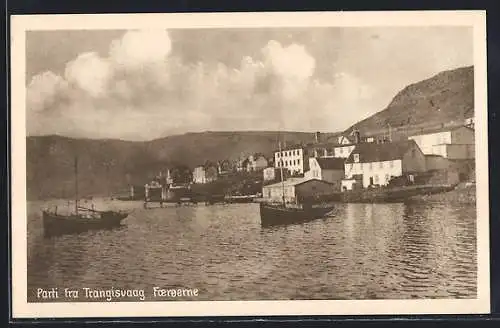 AK Trangisvaag /Faeroerne, Partie im Hafen