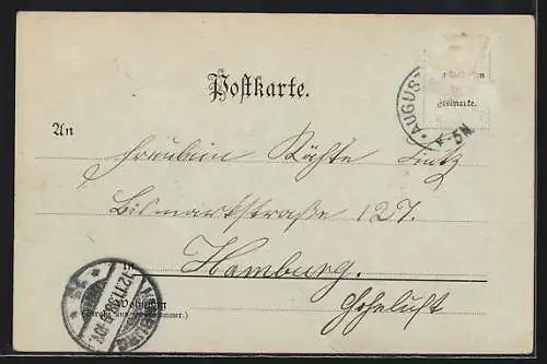 Mondschein-Lithographie Augustenburg, Blick auf das Schloss