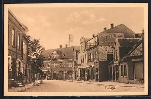 AK Ringe, Strassenpartie mit Geschäftshaus Sörensen