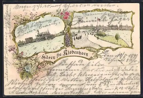 Lithographie Kjobenhavn, Sopavillonen, Dronning Louises Bro