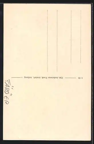 AK Trangisvaag /Färöer, Partie an der Kirche