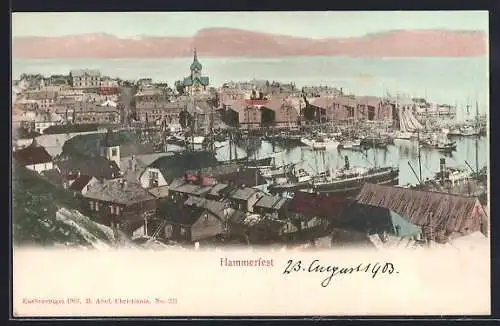 AK Hammerfest, Teilansicht mit Hafen