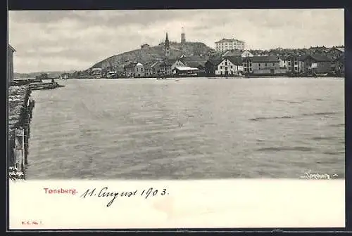 AK Tonsberg, Ortsansicht am Ufer