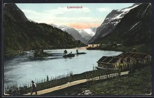 AK Loenvand, Ortsansicht mit Fjordblick