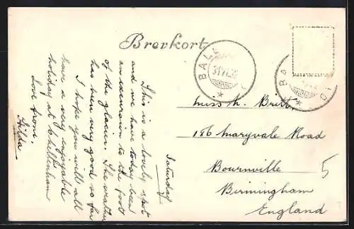 AK Loenvandet i Nordfjord, Ortsansicht mit Blick zum Fjord