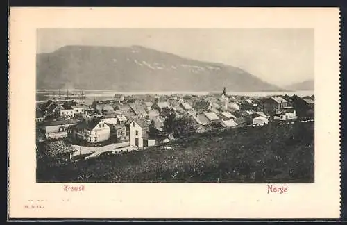 AK Tromsö, Ortsansicht mit Berg