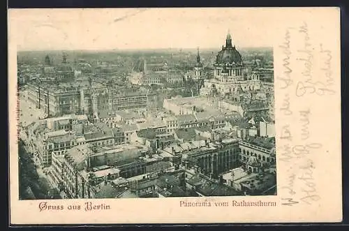 AK Berlin, Panorama vom Rathausturm, Blick zum Dom