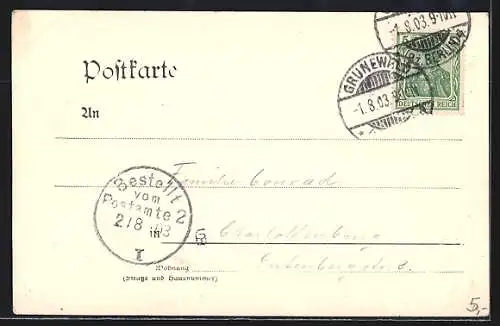 AK Berlin-Dahlem, Jagdschloss Grunewald und Schlachtensee