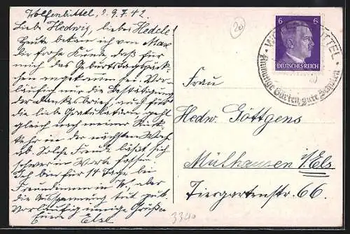 AK Wolfenbüttel, Herzog-August-Bibliothek mit Gartenanlage