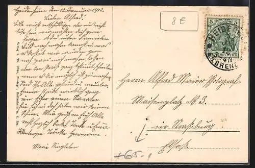 AK Heidenheim a. d. Brz., Ortsansicht mit Bahnhof