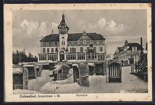 AK Arendsee i. M., Blick auf das Kurhaus mit Strandkörben
