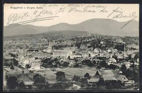 AK Gaggenau /Murgtal, L. Zeppelin 6 über der Ortschaft