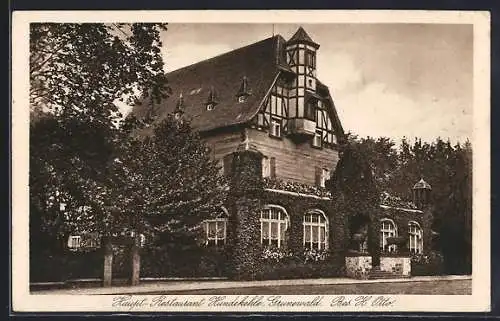 AK Grunewald, Blick auf das Restaurant Hundekehle, Bes. H. Otto