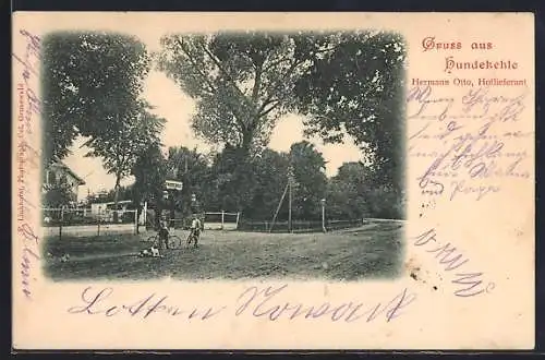 AK Grunewald, Restaurant Hundekehle mit Strassenpartie, Inh. Hermann Otto