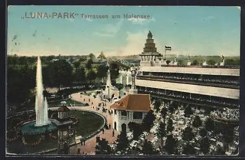 AK Berlin-Halensee, Restaurant Terrassen am Halensee, Lunapark