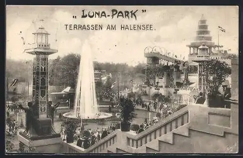 AK Halensee, Luna-Park, Terrassen am Halensee