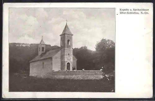 AK Ober-Schlatten /N.-Oe., Kapelle und Spritzenhaus