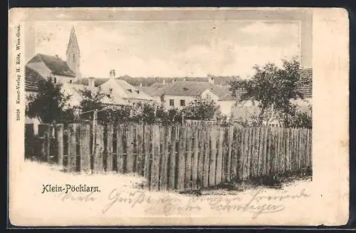 AK Klein-Pöchlarn, Ortspartie mit Kirche
