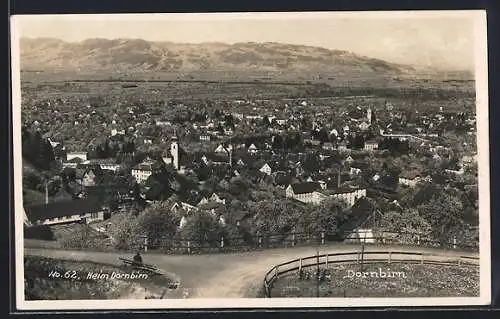AK Dornbirn, Totalansicht vom Berg aus