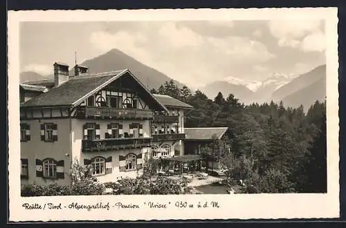AK Reutte, Alpengasthof-Pension Urisee mit Gartenlokal