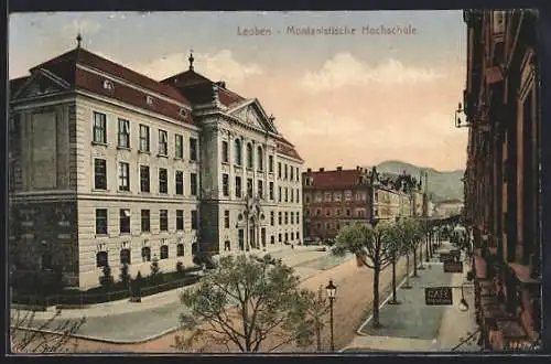 AK Leoben, Franz Josefstrasse, K. K. Montanistische Hochschule