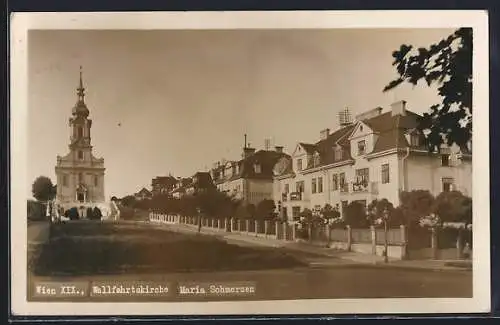 AK Wien, Wallfahrtskirche Maria Schmerzen, Strassenpartie