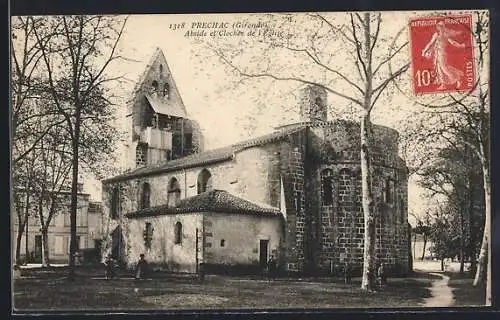 AK Préchac, Abside et Clocher de l`Église