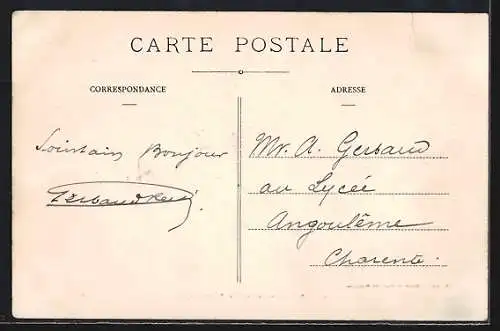 AK Langoiran, Ruines de l`ancien château, côté du grand escalier, XII et XIV siècles