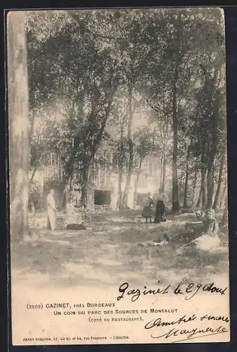 AK Gazinet, Un coin du parc des Sources de Monsalut (côté du restaurant)