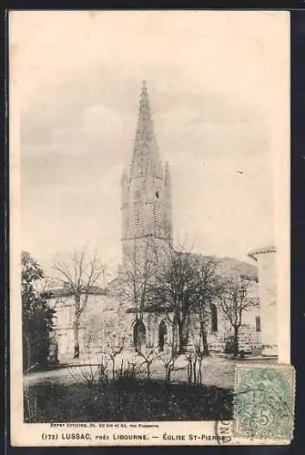 AK Lussac, près Libourne, Église St-Pierre