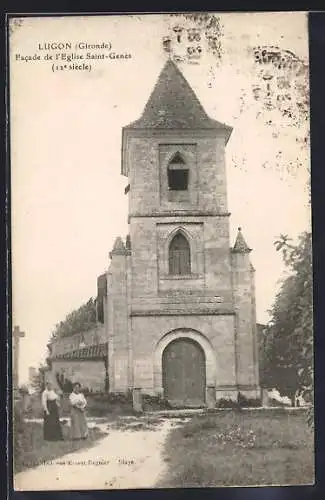 AK Lugon, Facade de l`Église Saint-Genès (XIIe siècle)