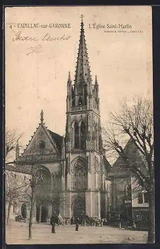 AK Cadillac-sur-Garonne, L`Église Saint-Martin majestueuse sur la place centrale