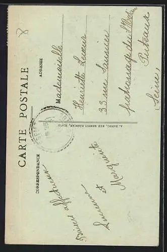 AK Daignac, Église et Croix sculptée XIIIe siècle