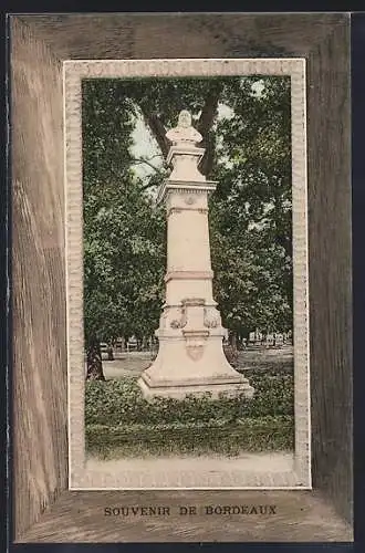 AK Bordeaux, Statue de Camille Godard dans le parc