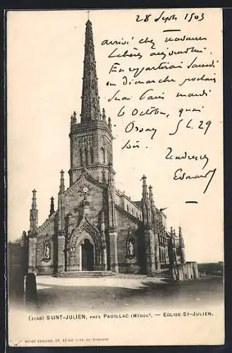 AK Saint-Julien, Église St-Julien près de Pauillac (Médoc)