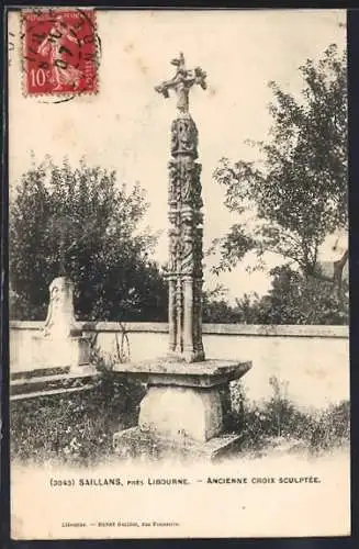 AK Saillans, Ancienne croix sculptée près de Libourne