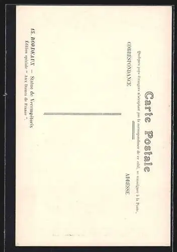 AK Bordeaux, Statue de Vercingétorix