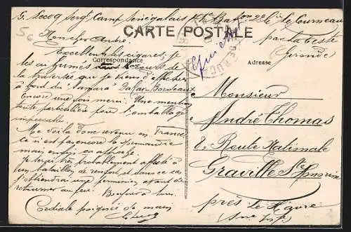 AK La Teste, Place Jean Hameau avec bâtiments et arbres en hiver