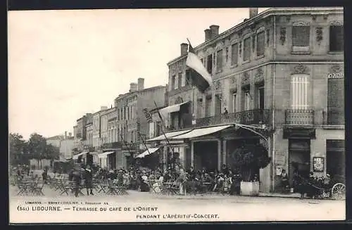 AK Libourne, Terrasse du Café de l`Orient pendant l`apéritif-concert