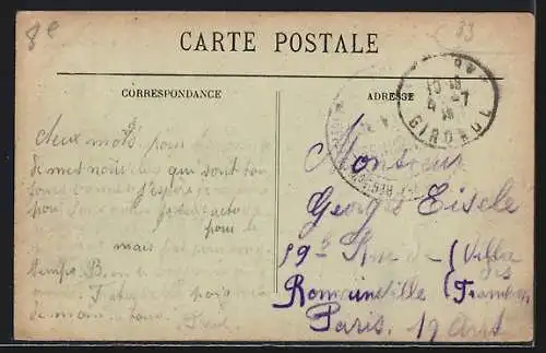 AK Libourne, Perspective de la Rue Chanzy et de la Cour de la Gare