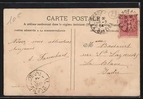 AK Bordeaux, Revue du 14 Juillet, Le défilé Place de la Comédie
