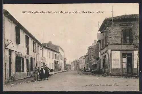 AK Béguey, Rue principale vue depuis la Place Pierre-Laffitte