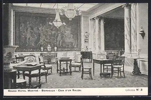AK Bordeaux, Coin d`un salon au Grand Hôtel Montré
