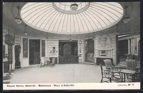 AK Bordeaux, Grand Hôtel Montré, Hall d`Arrivée